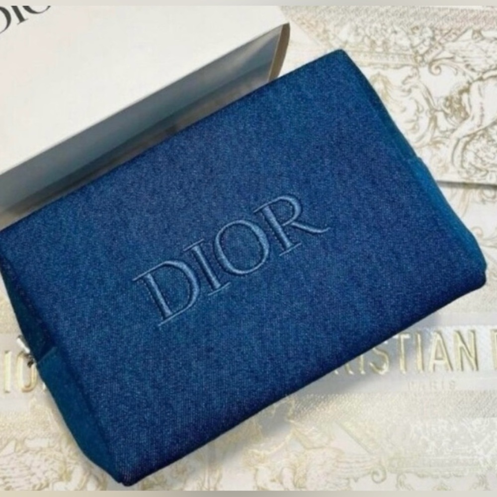 DIOR beauty denim cosmetic pouch bag Limited Edition 2024